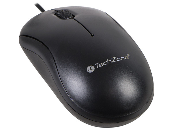 Mouse óptico TechZone TZMOU01 de hasta 800dpi, USB. Color Negro